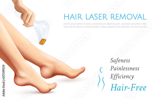 Hair Laser Removal Realistic Poster