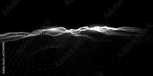  Abstract digital particles background. Noise wave.Technology background vector. Future background.