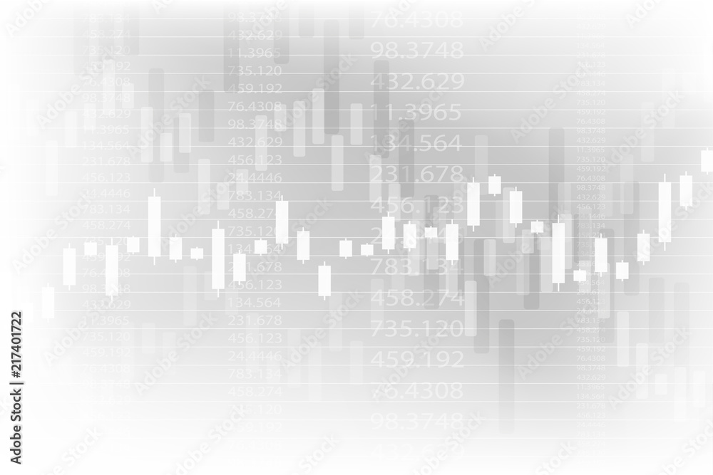 Business candle stick chart of stock market investment investment on a gray background. Business concept for reports and design.