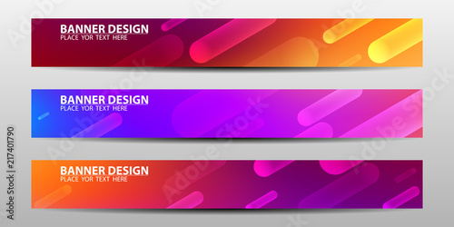 Banners with colorful geometric background . Vector illustrations