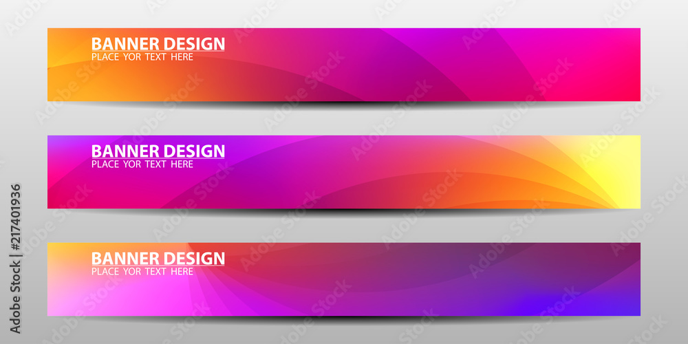 Banners with colorful geometric background . Vector illustrations