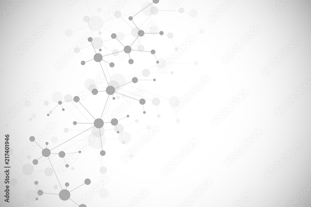 Molecular structure background and communication. Abstract background from molecule DNA. Medical, science and digital technology concept with connected lines and dots. Molecular structure background and communication. Abstract background from molecule DNA. Medical, science and digital technology concept with connected lines and dots.