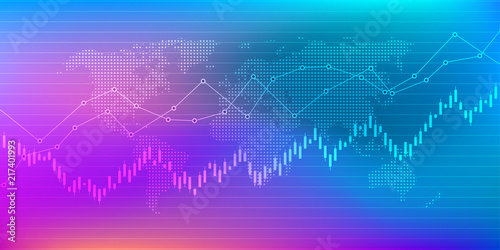 Stock market or forex trading graph in futuristic concept suitable for financial or Economic business idea and all art work design for Abstract finance background