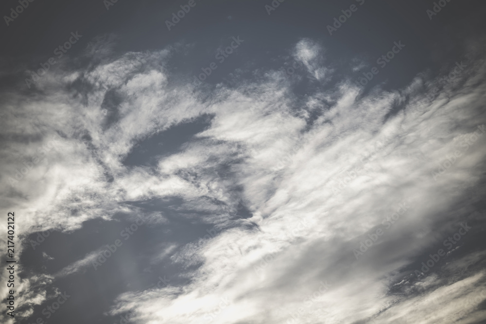 Obraz premium Blue sky with clouds retro