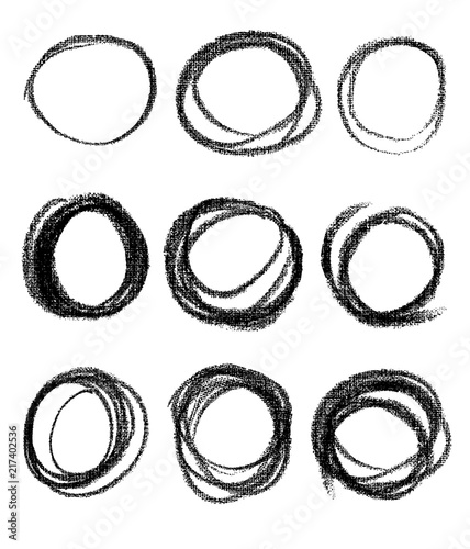 Vector black round design elements on the chalkboard