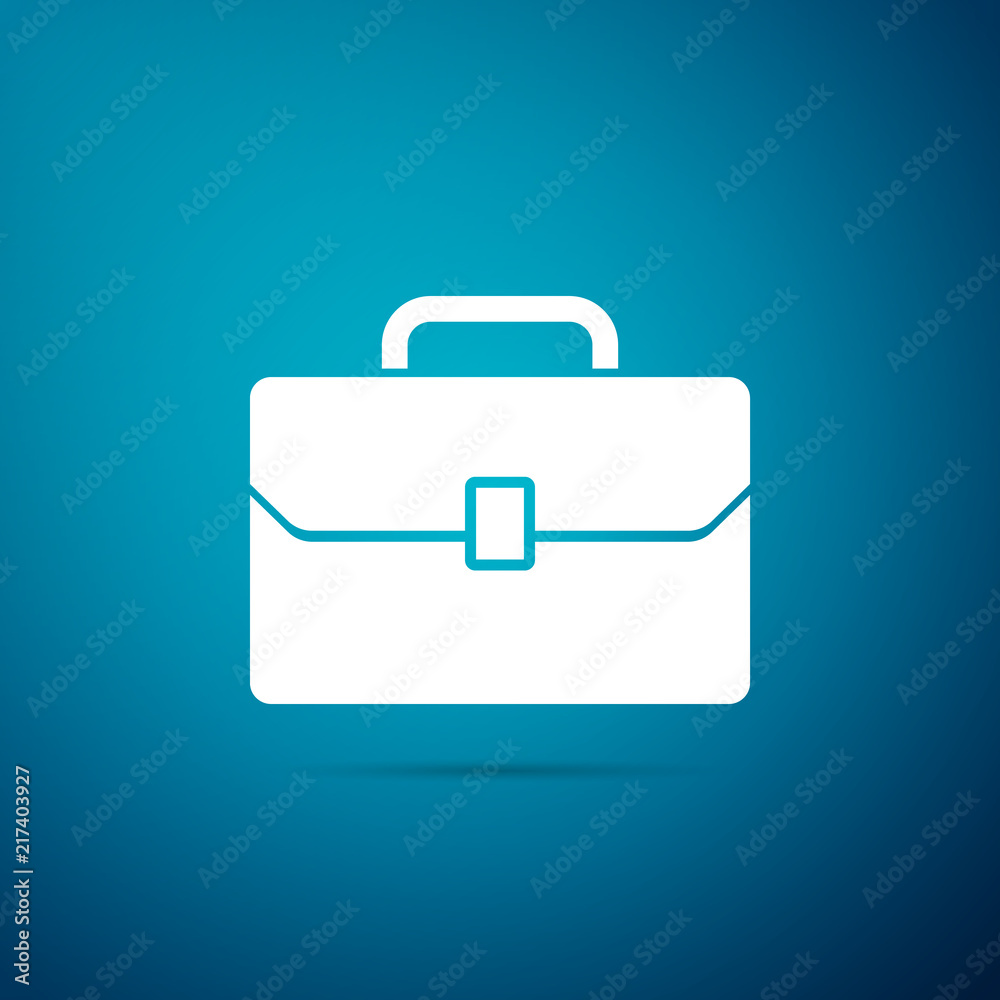 Briefcase icon isolated on blue background. Business case sign. Flat design. Vector Illustration Briefcase icon isolated on blue background. Business case sign. Flat design. Vector Illustration