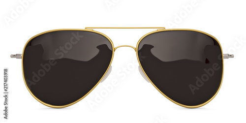 Sunglasses isolated on white background 3D illustration.