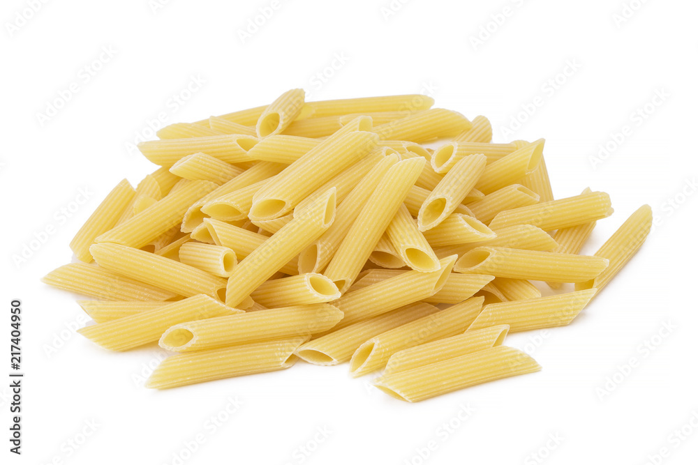 raw pasta isolated on white