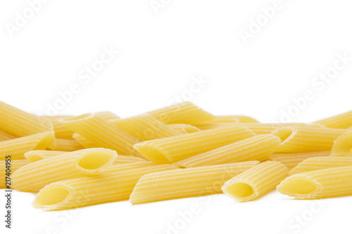raw pasta isolated on white