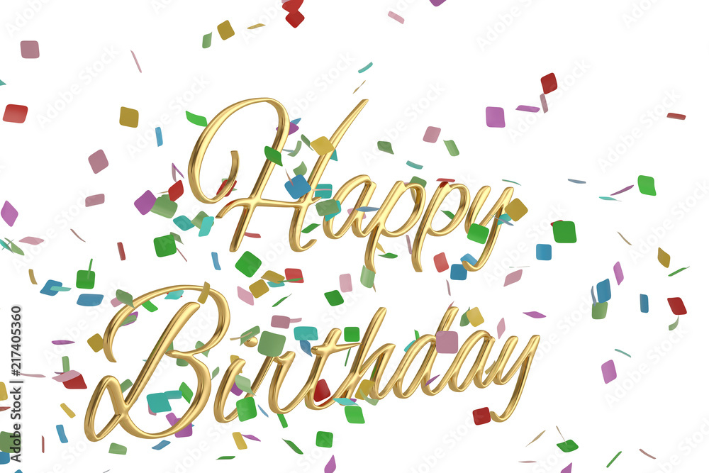 Happy Birthday words festive background 3D illustration. Happy Birthday words festive background 3D illustration.