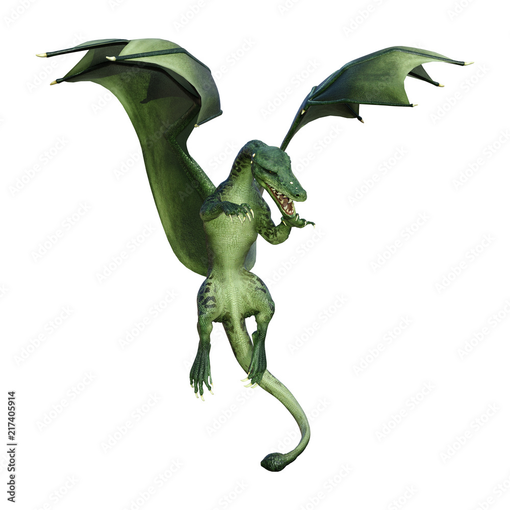 Obraz premium 3D Rendering Fantasy Dragon on White