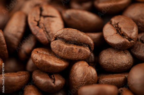 Roasted coffee of coffee beans texture background