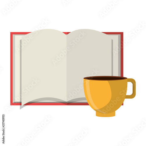 text books school with coffee cup