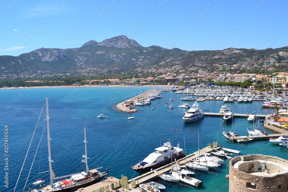 Panorama view on Calvi port, Corsica