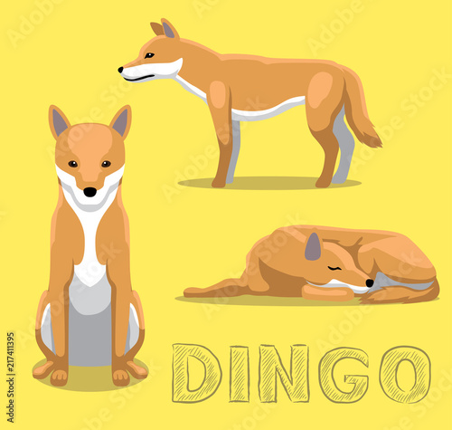 Dog Dingo Cartoon Vector Illustration