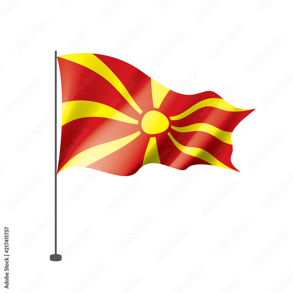 Macedonia flag, vector illustration on a white background
