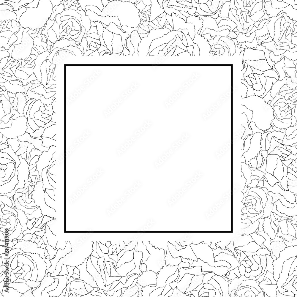Carnation Flower Outline Banner Card