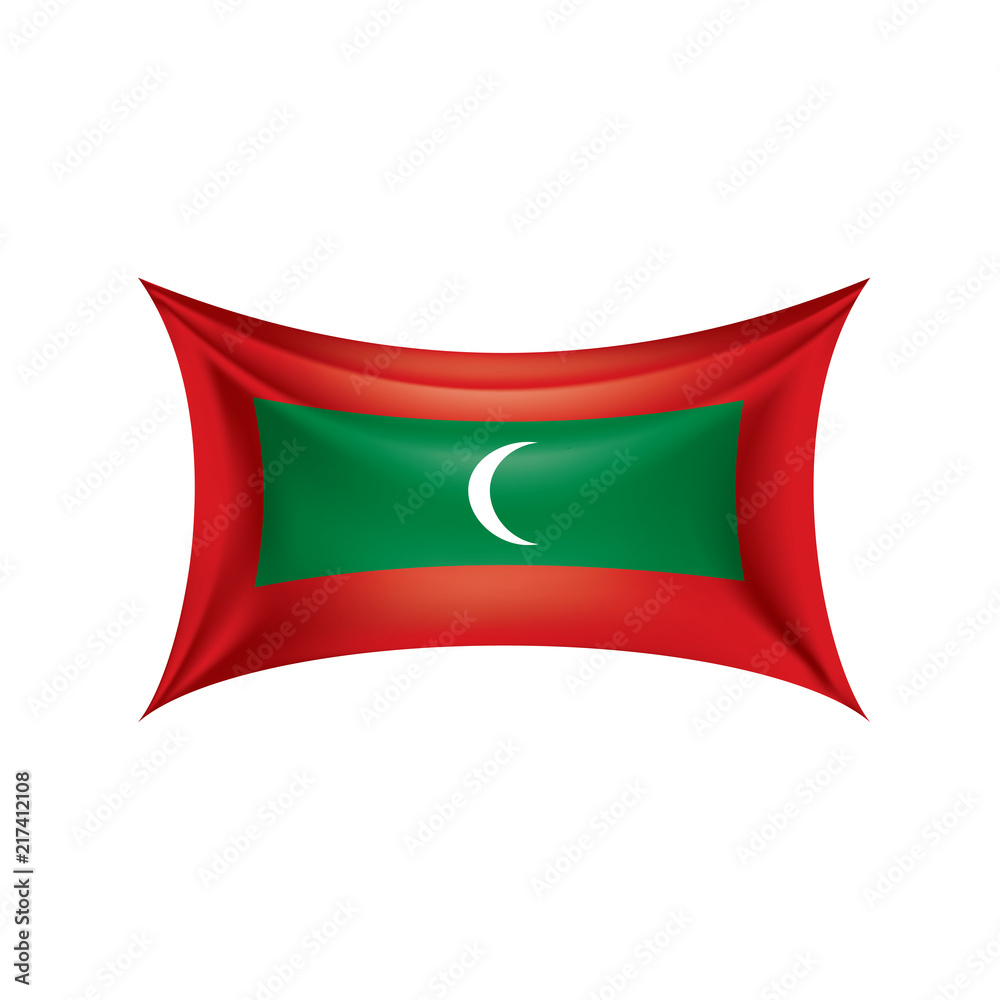 Maldives flag, vector illustration on a white background Maldives flag, vector illustration on a white background