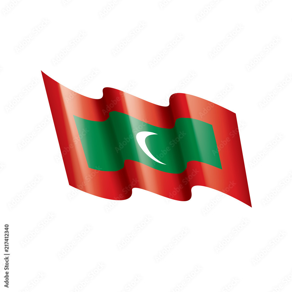 Naklejka premium Maldives flag, vector illustration on a white background