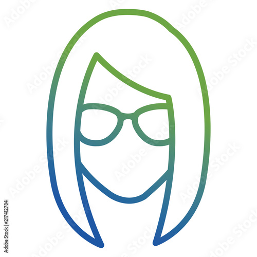 young woman with glasses character