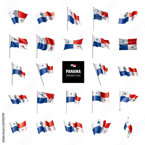 Panama flag, vector illustration on a white background