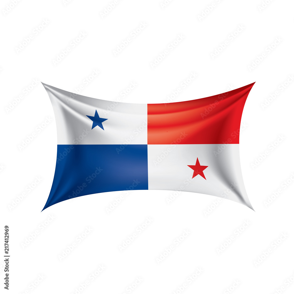 Panama flag, vector illustration on a white background Panama flag, vector illustration on a white background