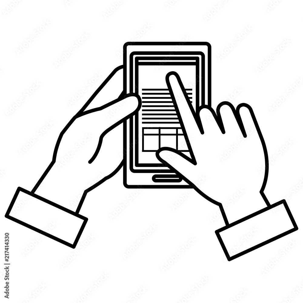 hand using smartphone with fiancial document