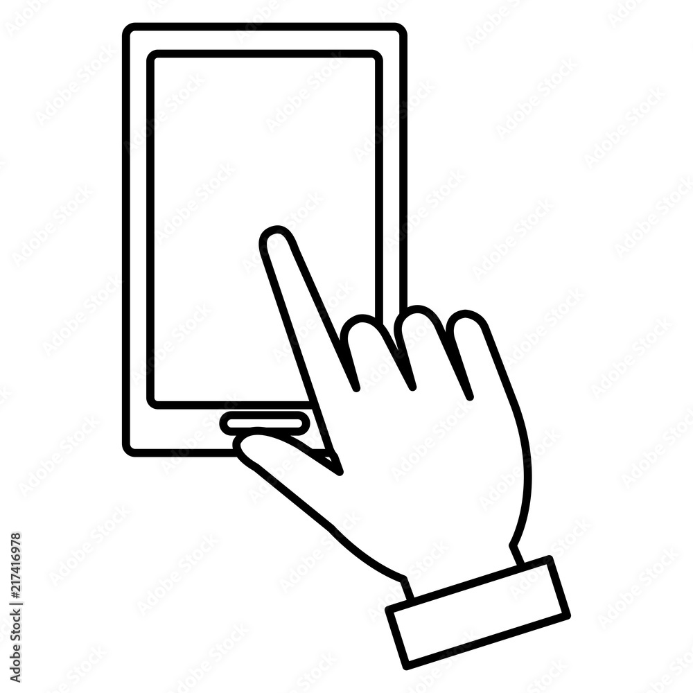 hand with smartphone device hand with smartphone device