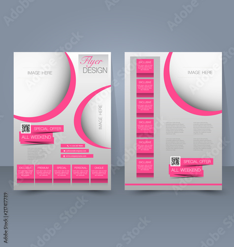 Flyer template. Business brochure. Editable A4 poster for design, education, presentation, website, magazine cover.
