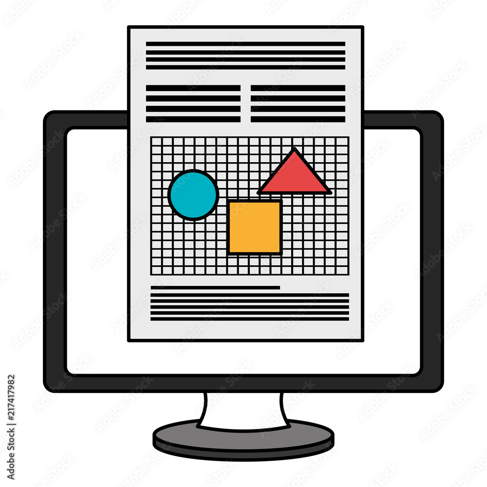 computer display with document computer display with document