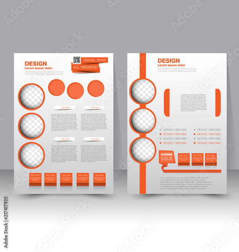 Flyer template. Business brochure. Editable A4 poster for design education presentation website magazine cover.