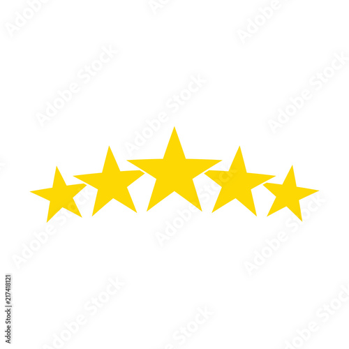 5 gold stars rating illustration flat icon vector