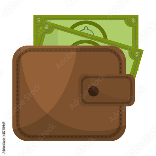 wallet money with bills dollars