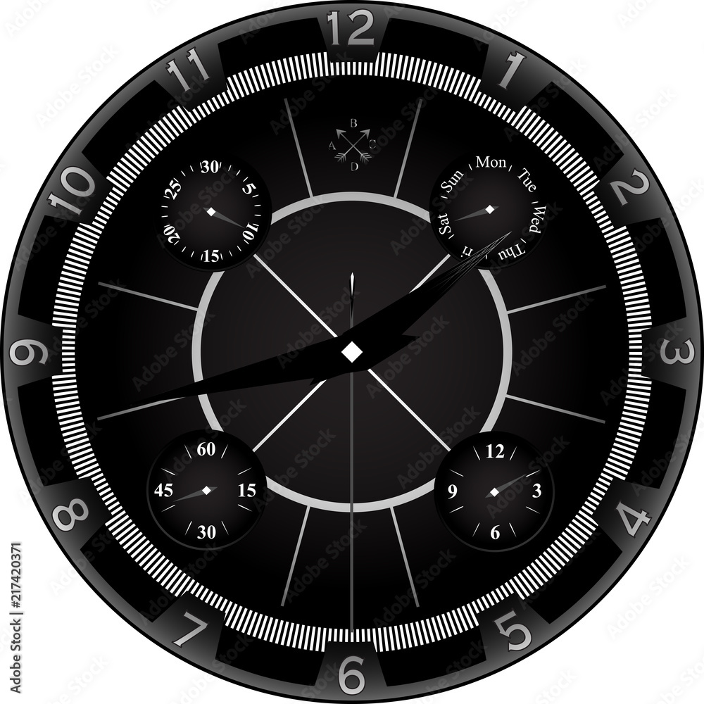 Naklejka premium black clock with aggressive design