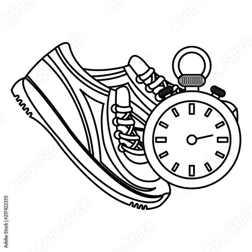 timer chronometer with tennis shoes