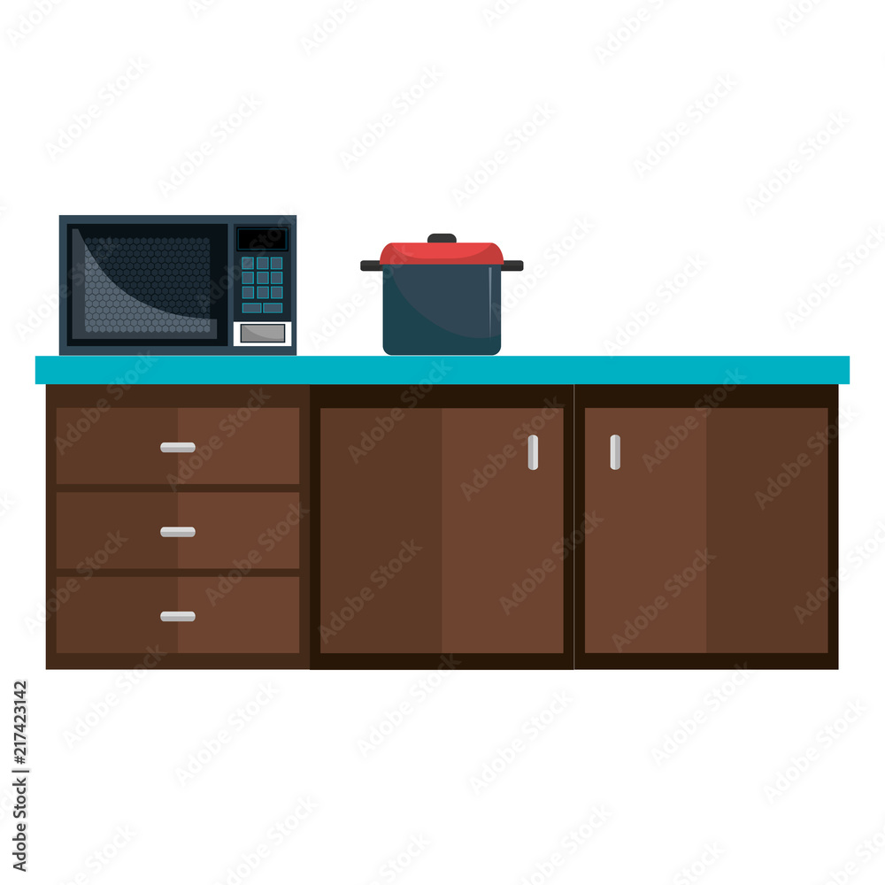 kitchen drawer with microwave oven and pot kitchen drawer with microwave oven and pot