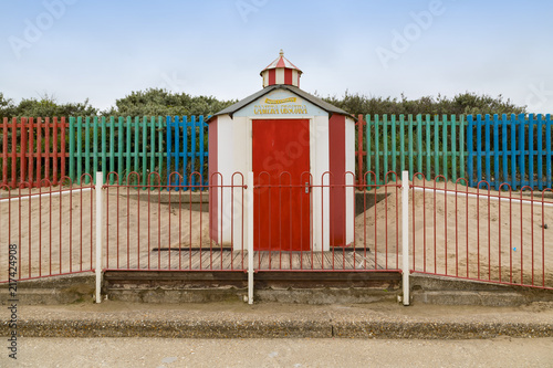 An unusual building named Camera Obscure along the beachfront at Mablethorpe, Lincolnshire photo