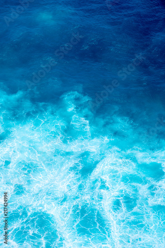 Pattern of Ariel view waves. The viewpoints at Kelingking Secret Point Beach, Nusa Penida © pigprox