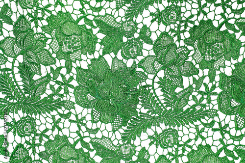 green lace fabric