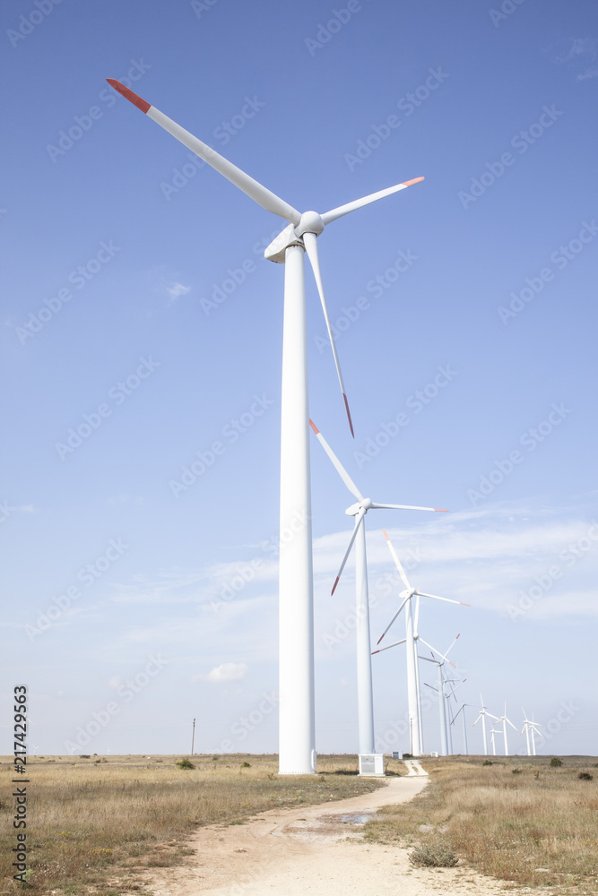 Fototapeta premium Wind Turbines at the Cape Kaliakra, Bulgaria