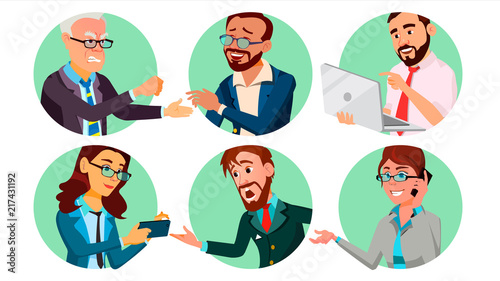 Business People In A Hole Vector. Behavior Concept. Isolated Flat Cartoon illustration