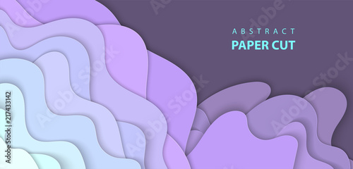 Vector background with light lilac color paper cut shapes. 3D abstract paper art style, design layout for business presentations, flyers, posters, prints, decoration, cards, brochure cover.
