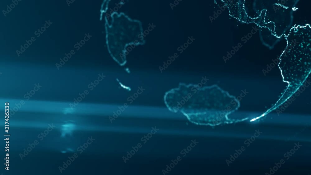 Animated globe rotating, southern hemisphere. Global business ...