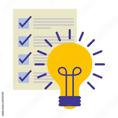 document file with light bulb isolated icon