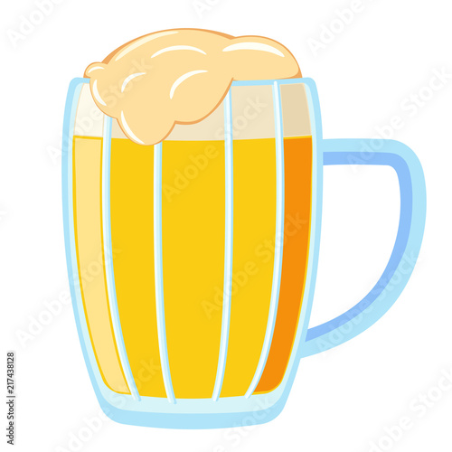 Colorful cartoon light beer mug