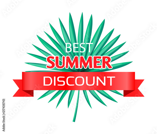 Best Summer Discount Logo with Tropical Palm Leaf