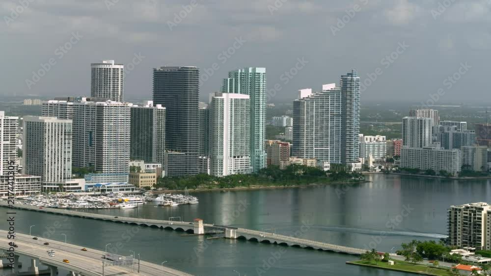 Aerial drone Miami scene Edgewater north of Downtown 4k 24p Aerial drone Miami scene Edgewater north of Downtown 4k 24p
