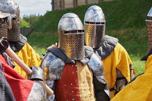 Details of the armor of participants in the competition for the Medieval Battle