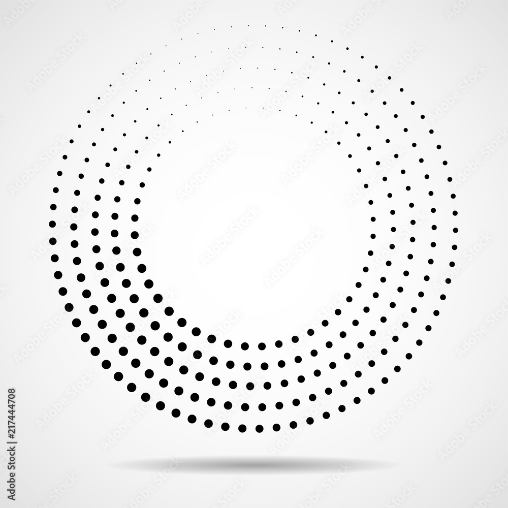 Abstract dotted circles. Dots in circular form. Halftone effect Abstract dotted circles. Dots in circular form. Halftone effect