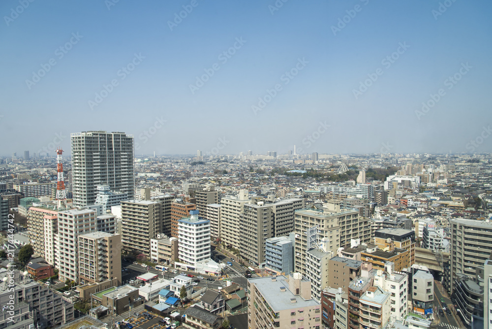 練馬区役所から西北西方向の風景